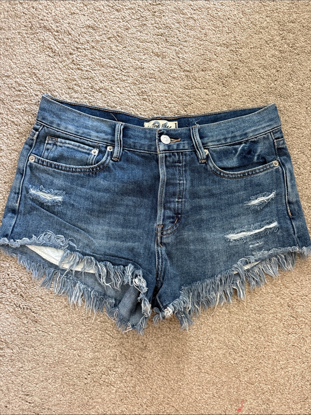 We The Free Frayed Hem High-Rise Shorts